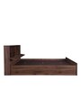 Alyssa Queen Size Bed in Columbia Walnut Finish with Box Storage