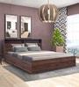Alyssa Queen Size Bed in Columbia Walnut Finish with Box Storage