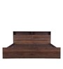 Alyssa Queen Size Bed in Columbia Walnut Finish with Box Storage