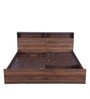 Alyssa Queen Size Bed in Columbia Walnut Finish with Box Storage