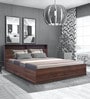 Alyssa Queen Size Bed in Columbia Walnut Finish with Box Storage