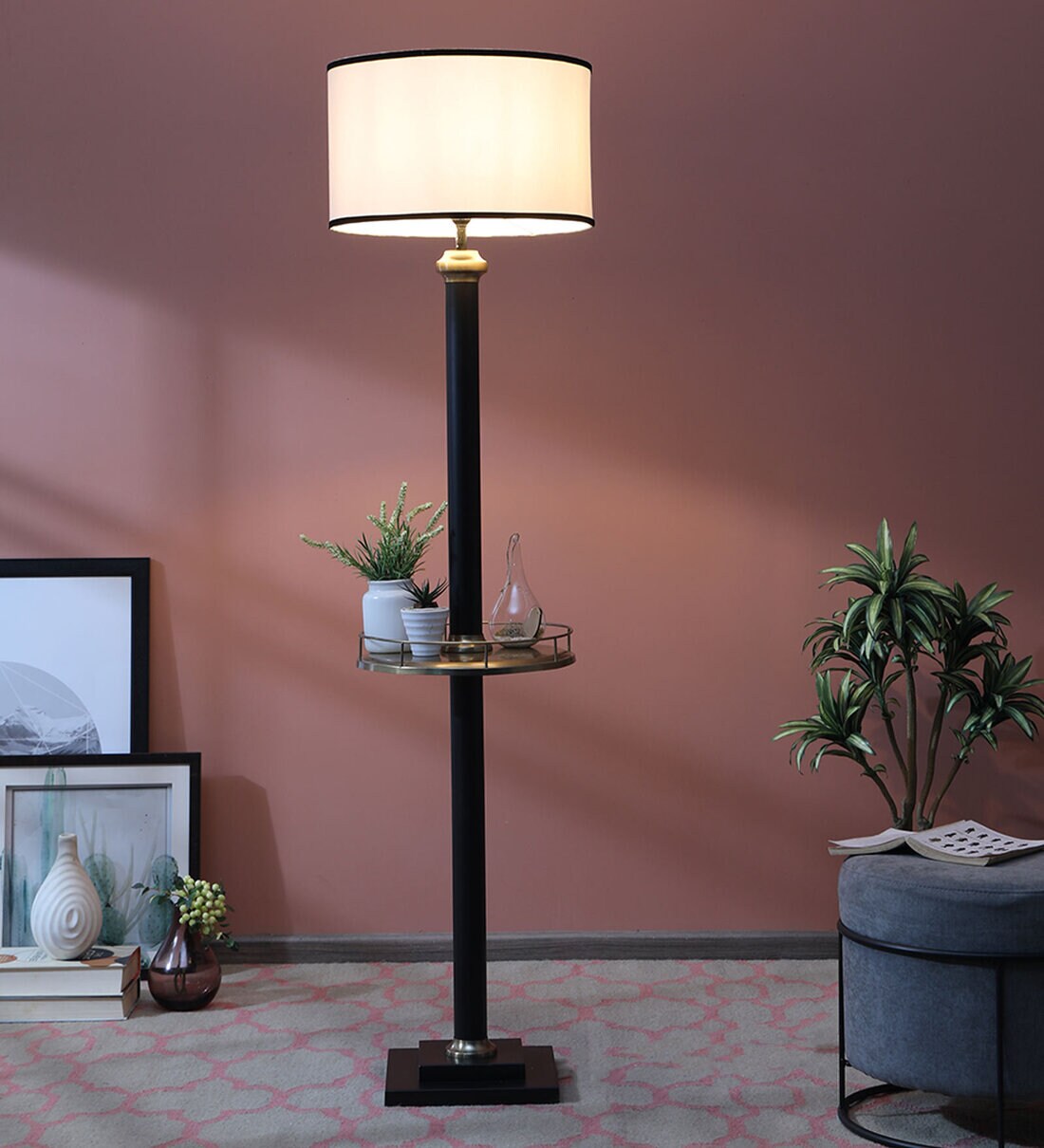 Buy Amalia Off White Shade Floor Lamp With Metal Base By Sapphire