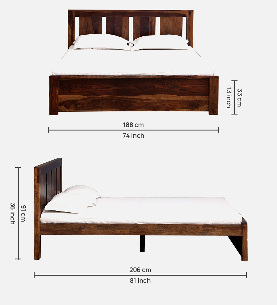Buy Amarillo Sheesham Wood King Size Bed In Provincial Teak Finish By