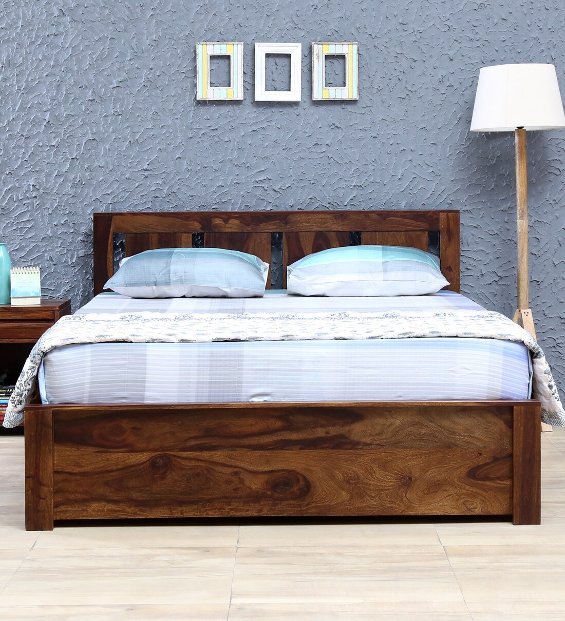 Buy Amarillo Solid Wood King Size Bed With Box Storage In Provincial