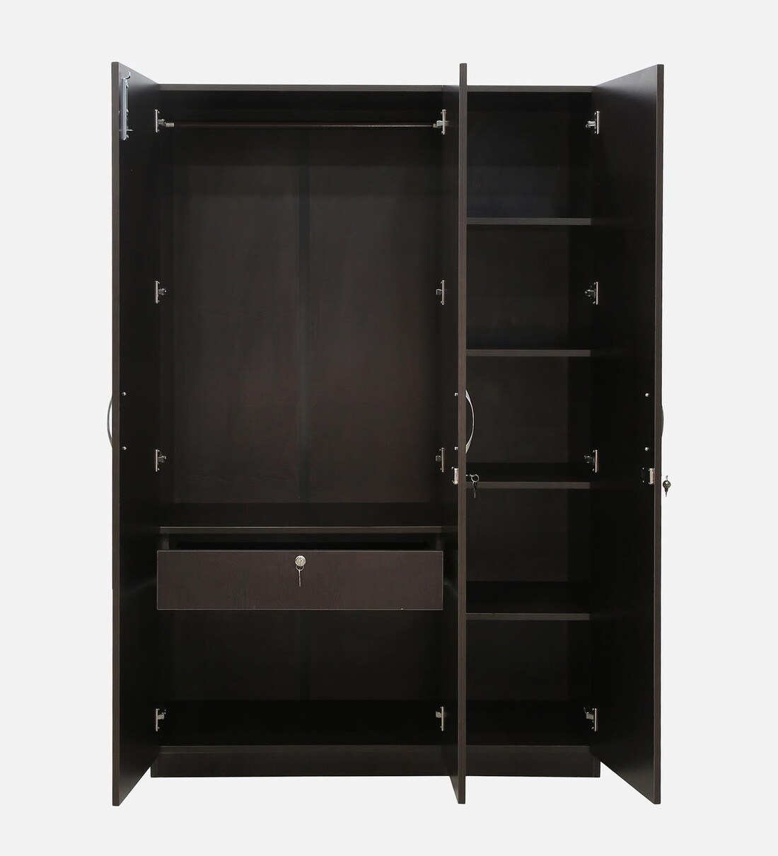 3 Door Robe Stacker Buy Amber 3 Door Wardrobe with Drawer in Wenge Finish By Mintwud Online ...
