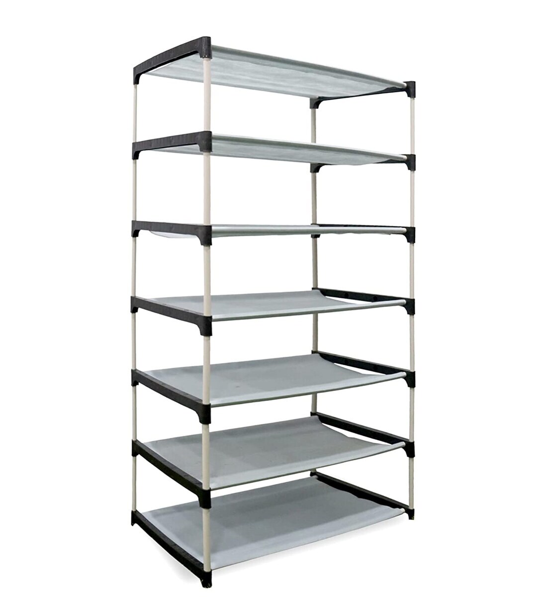 Buy Amber Collapsible 6 Shelf Shoe Rack with Cover in Navyblue Colour