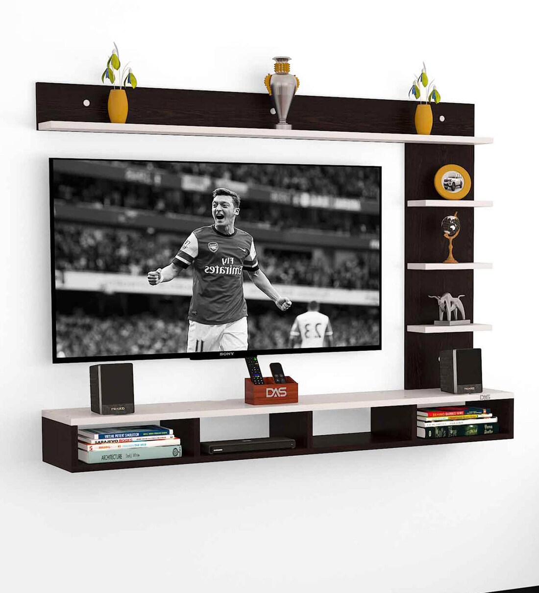 Buy Ambience Wall Mount TV Unit For TV Up To 55\ in Flowery Wenge