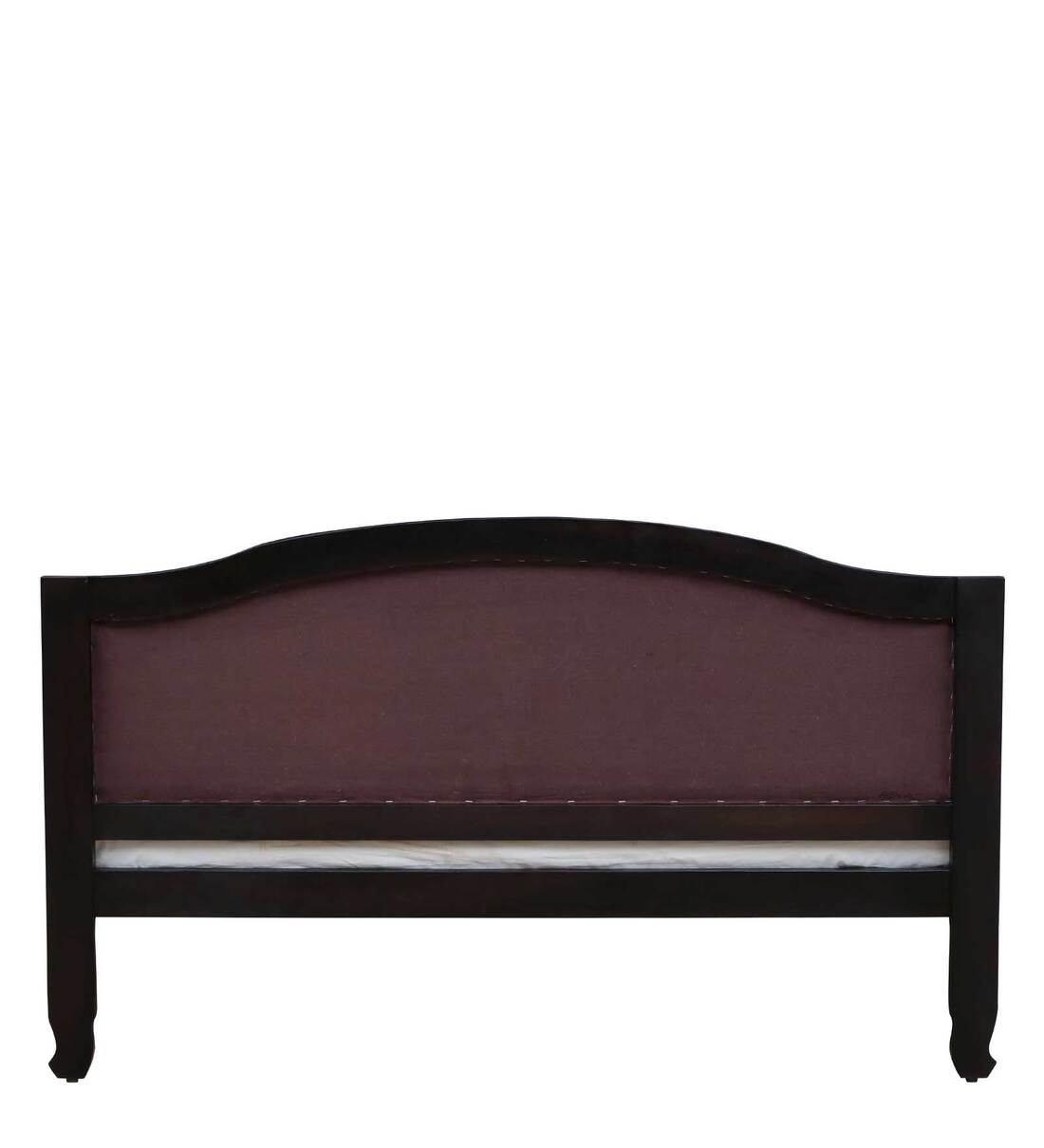 Buy Amiens Solid Wood King Size Bed with upholstered Headrest in Dark