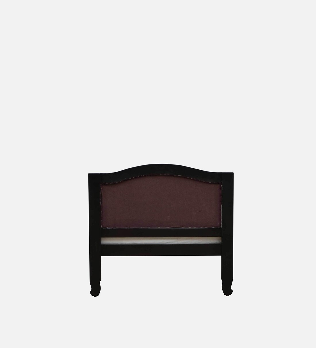 Buy Amiens Solid Wood Single Bed with upholstered Headrest in Dark