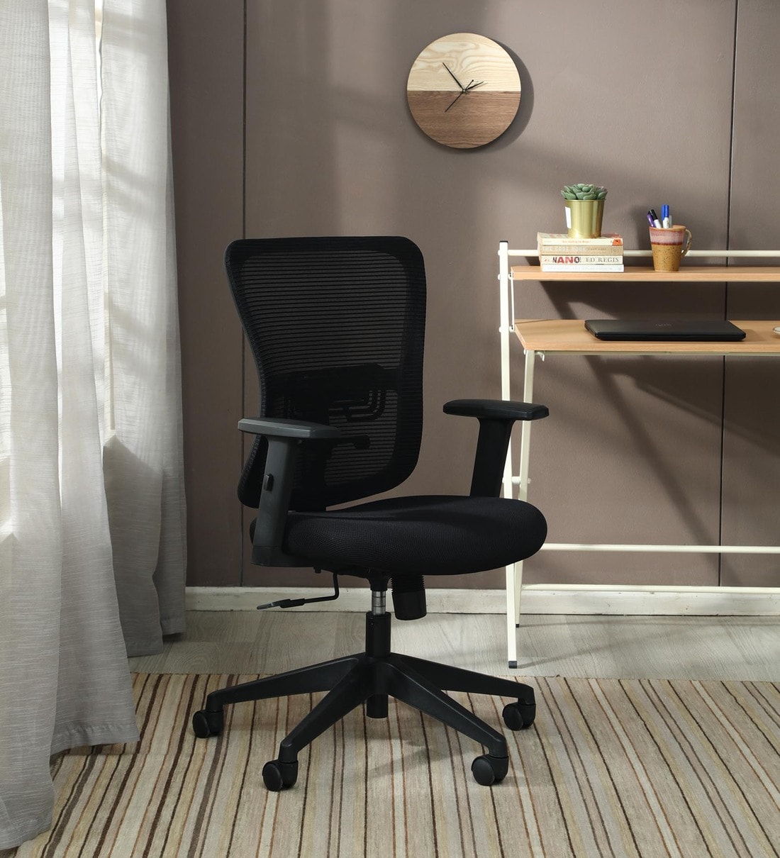 Buy Amigo Ergonomic Chair in Black Colour by Star India Online Mid