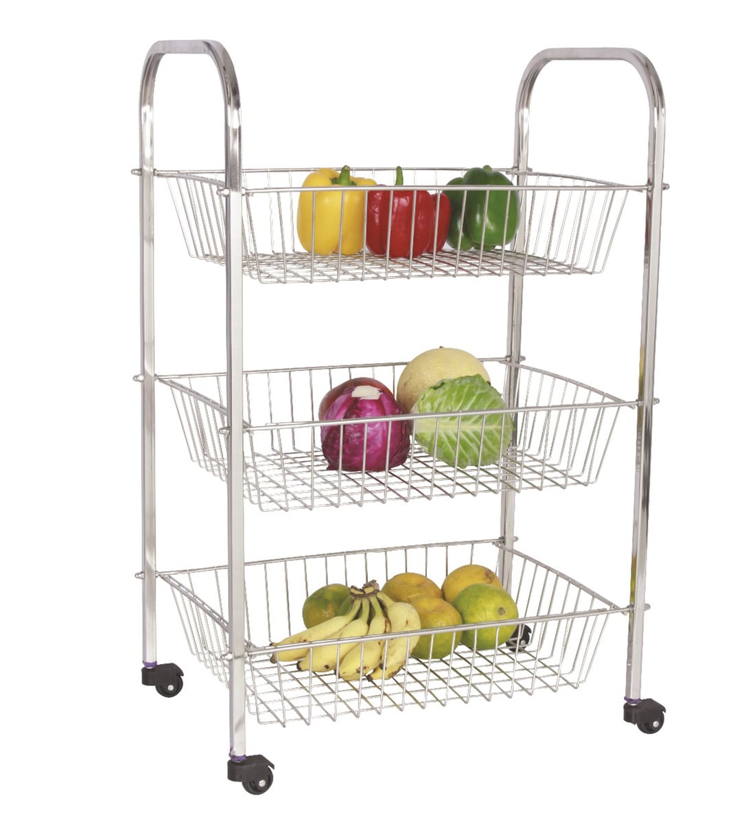 Buy 3 Tier Stainless Steel Kitchen Trolley By Amol Online - Kitchen ...