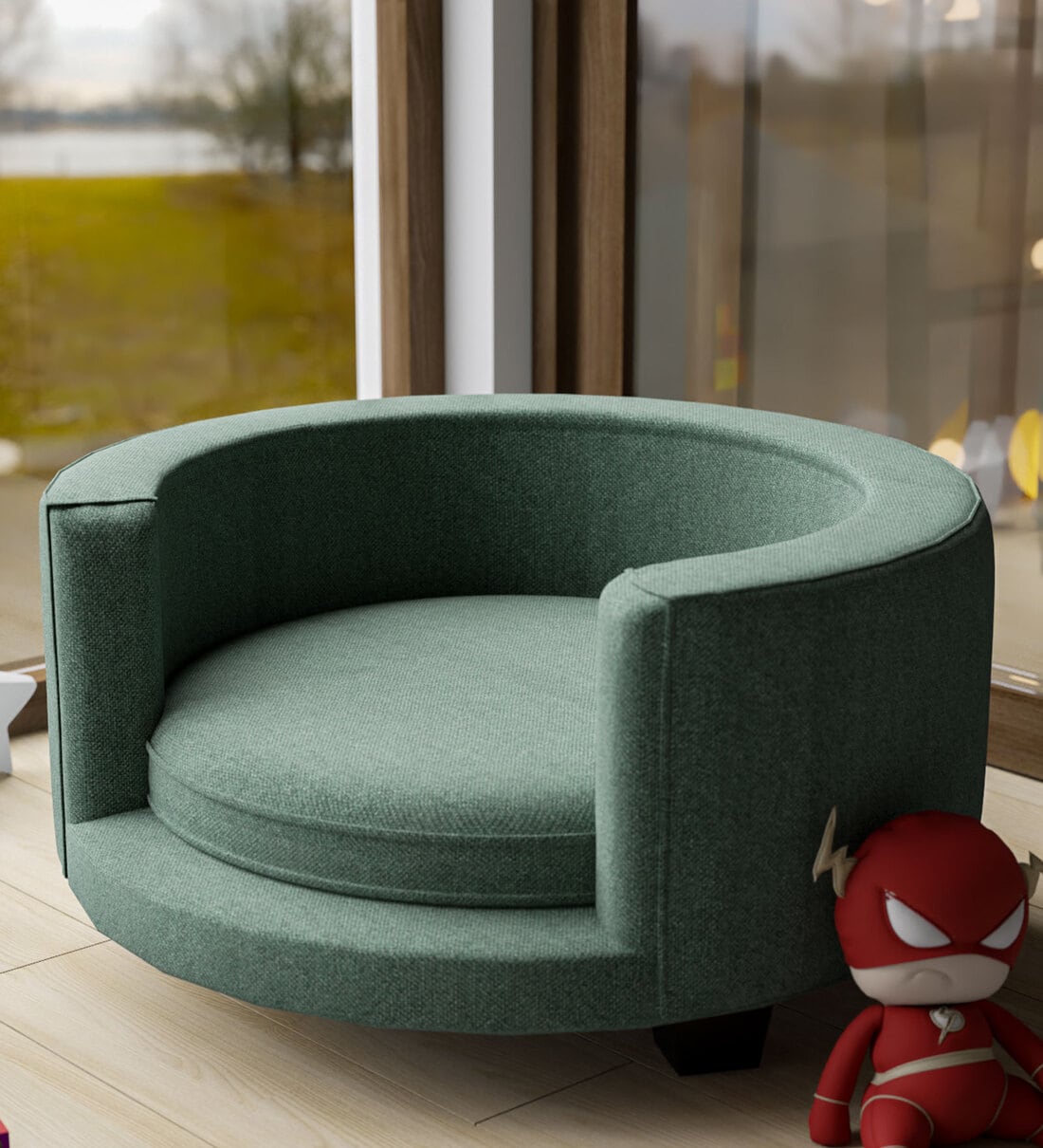 Buy Amos Fabric Kids Sofa in Green Colour at 42 OFF by Neudot Pepperfry