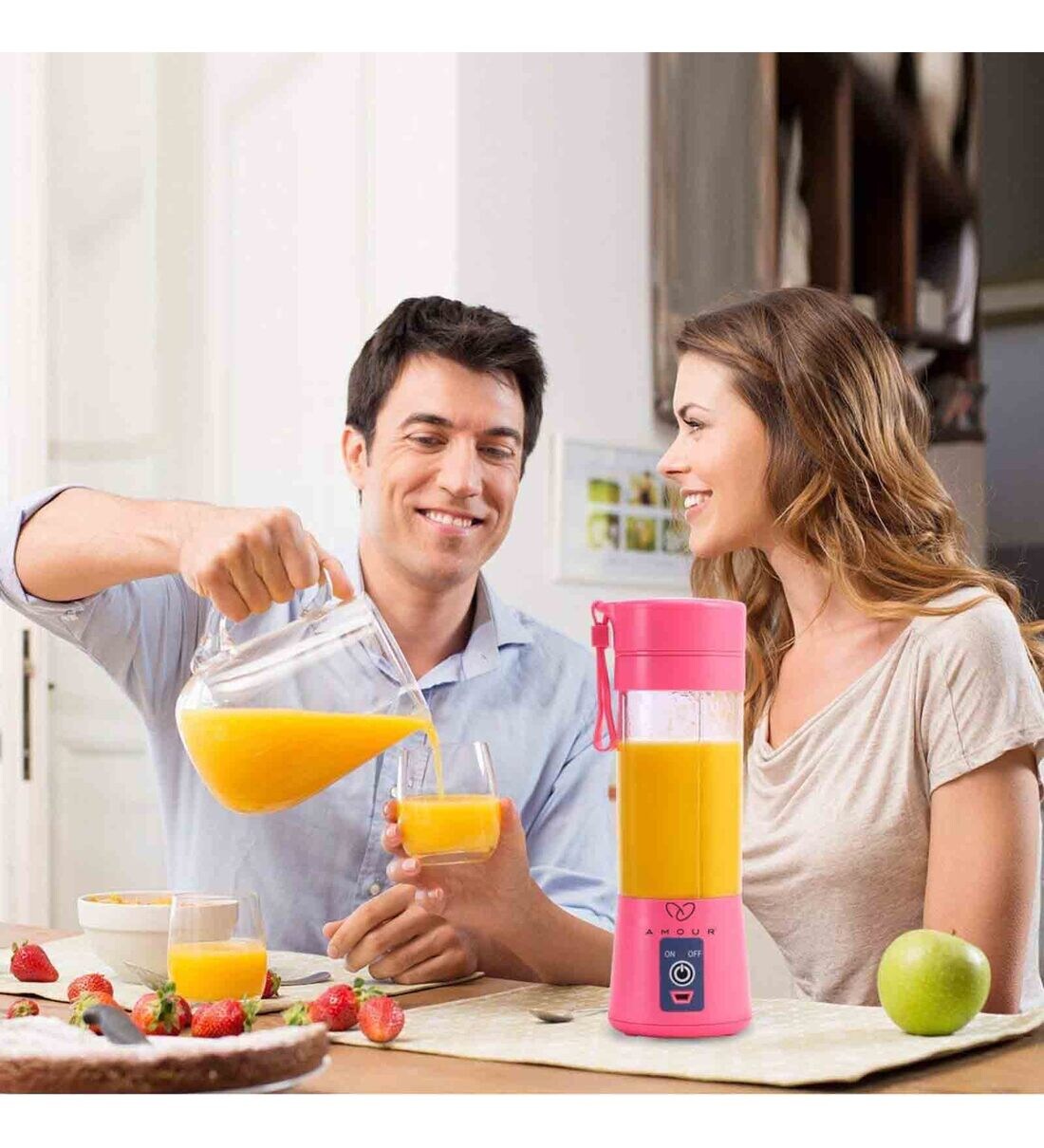 Buy Amour Portable Electric USB Juice Maker Bottle Blender with 6