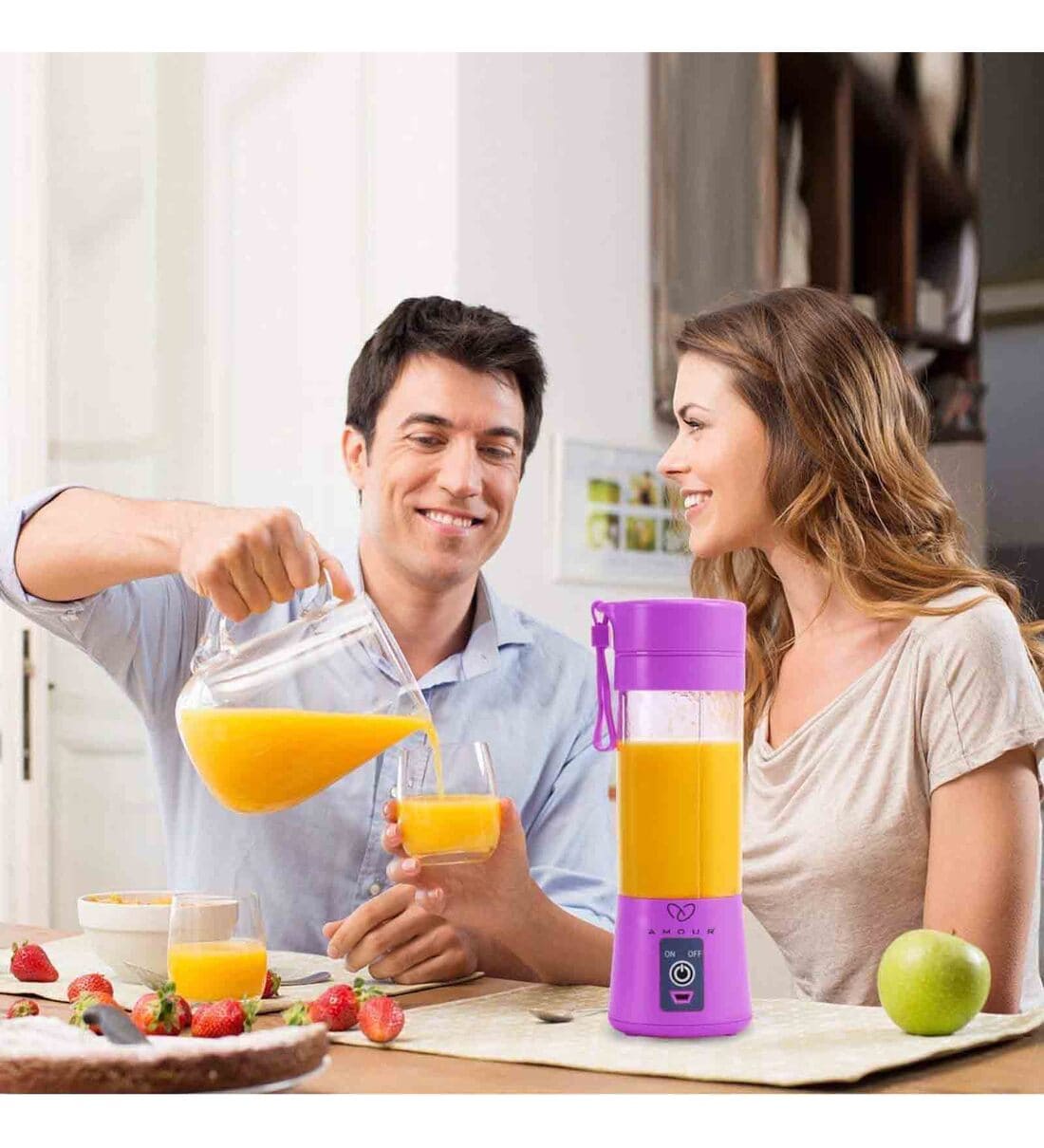 Portable Electric Blender Bottle  6-Blade Multifunctional Juice