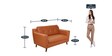 Amanda Leatherette 2 Seater Sofa In Tan Colour