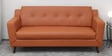 Amanda Leatherette 3 Seater Sofa In Tan Colour