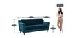 Amanda Velvet 3 Seater Sofa In Teal Blue Colour