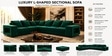 Amanda 6 seater Corner Sofa In Green Color Amanda 6 seater Corner Sofa In Green Color