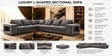 Amanda 6 seater Corner Sofa In Grey Color Amanda 6 seater Corner Sofa In Grey Color