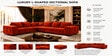 Amanda 6 seater Corner Sofa In Orange Color