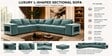 Amanda 6 seater Corner Sofa In Teal Color