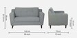 Amanda Fabric 2 Seater Sofa In Steel Grey Colour