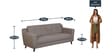 Amanda Fabric 3 Seater Sofa In Sandy Brown Colour