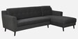Amanda Fabric LHS Sectional Sofa (3 + Lounger) In Charcoal Grey Colour