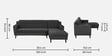 Amanda Fabric LHS Sectional Sofa (3 + Lounger) In Charcoal Grey Colour