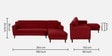 Amanda Fabric LHS Sectional Sofa (3 + Lounger) In Garnet Red Colour