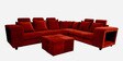 Amanda Fabric LHS Sectional Sofa in Red Colour