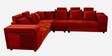 Amanda Fabric LHS Sectional Sofa in Red Colour