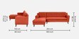Amanda Fabric RHS Sectional Sofa (3 + Lounger) In Rust Colour