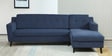 Amanda Fabric LHS Sectional Sofa (3 + Lounger) In Navy Blue Colour