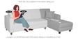 Amanda Fabric LHS Sectional Sofa (3 + Lounger) In Navy Blue Colour