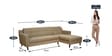 Amanda Fabric LHS Sectional Sofa (3 + Lounger) In Sandy Brown Colour