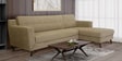 Amanda Fabric LHS Sectional Sofa (3 + Lounger) In Sandy Brown Colour