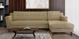Amanda Fabric LHS Sectional Sofa (3 + Lounger) In Sandy Brown Colour