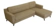 Amanda Fabric LHS Sectional Sofa (3 + Lounger) In Sandy Brown Colour