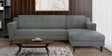 Amanda Fabric LHS Sectional Sofa (3 + Lounger) In Steel Grey Colour