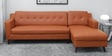 Amanda Leatherette LHS Sectional Sofa (3 + Lounger) In Tan Colour