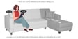 Amanda Leatherette LHS Sectional Sofa (3 + Lounger) In Tan Colour