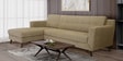 Amanda Fabric RHS Sectional Sofa (3 + Lounger) in Sandy Brown Colour