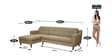 Amanda Fabric RHS Sectional Sofa (3 + Lounger) in Sandy Brown Colour
