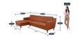 Amanda Leatherette RHS Sectional Sofa (3 + Lounger) in Tan Colour