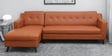 Amanda Leatherette RHS Sectional Sofa (3 + Lounger) in Tan Colour