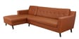 Amanda Leatherette RHS Sectional Sofa (3 + Lounger) in Tan Colour