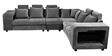 Amanda Fabric 6 Seater Corner Sofa in Dark Grey Colour