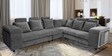 Amanda Fabric 6 Seater Corner Sofa in Dark Grey Colour
