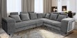 Amanda Fabric 6 Seater Corner Sofa in Light Grey Colour